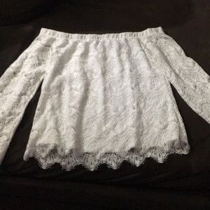 Off the shoulder long sleeve shirt